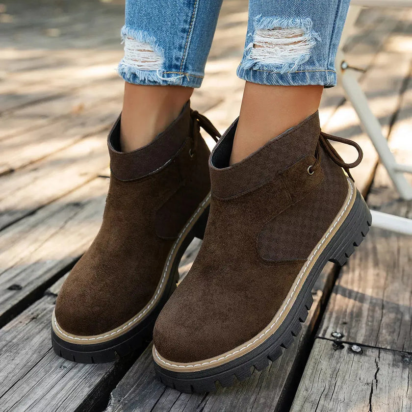 Round Toe Platform Boots  Style Ratio