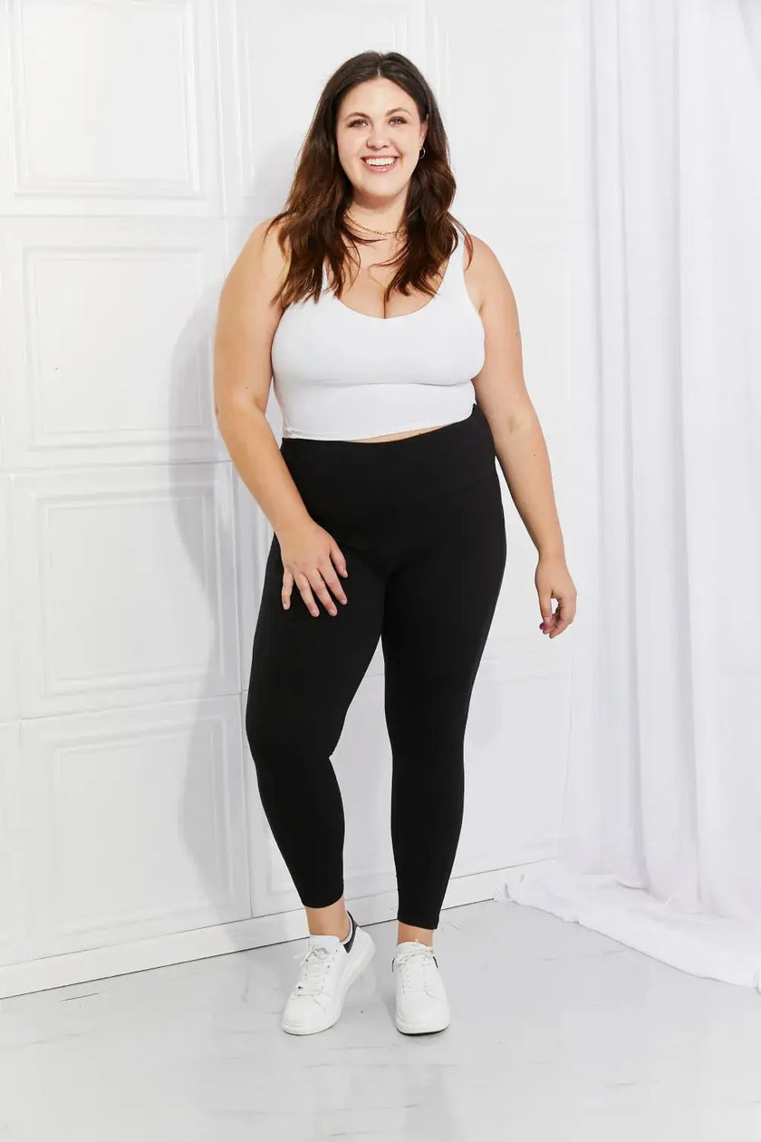 Leggings Depot Full Size Strengthen and Lengthen Reflective Dot Active Leggings  Style Ratio