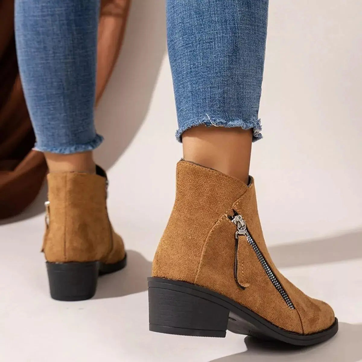 Point Toe Block Heels Boots  Style Ratio