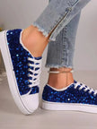 Sequin Round Toe Flat Sneakers  Style Ratio