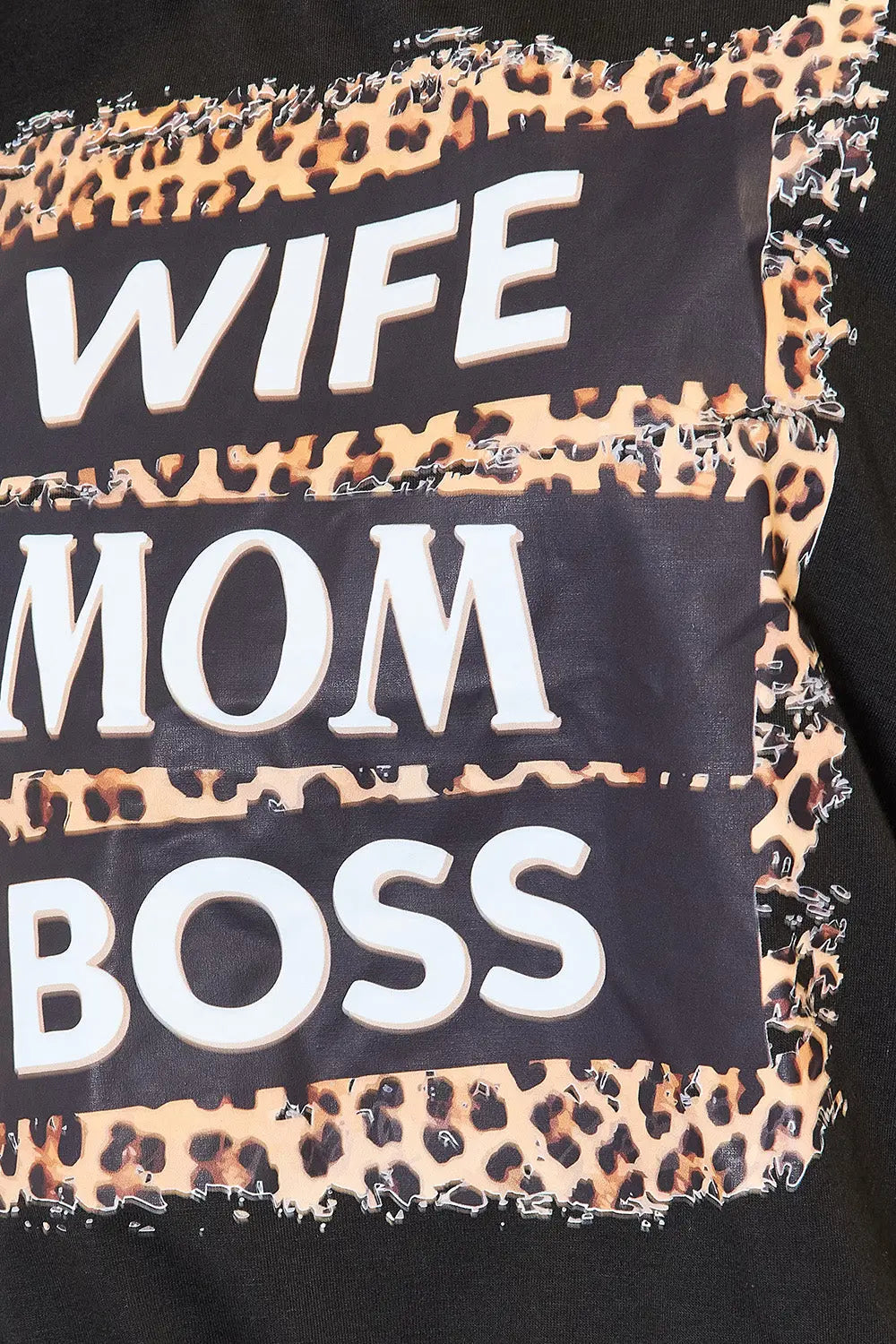 Wife Mom Boss Leopard Graphic Short Sleeve Shirt  Style Ratio