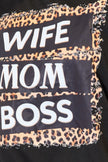 Wife Mom Boss Leopard Graphic Short Sleeve Shirt  Style Ratio