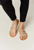 WILD DIVA Rhinestone Three-Strap Flat Sandals  Style Ratio