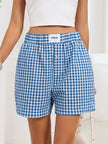 Gingham Elastic Waist Casual Shorts  Style Ratio