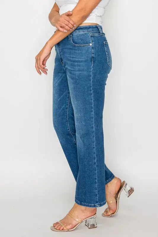 bytos Full Size Cat's Whiskers Mid Rise Ankle Jeans  Style Ratio