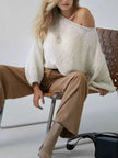 Chunky Knit Boat Neck Sweater  Style Ratio