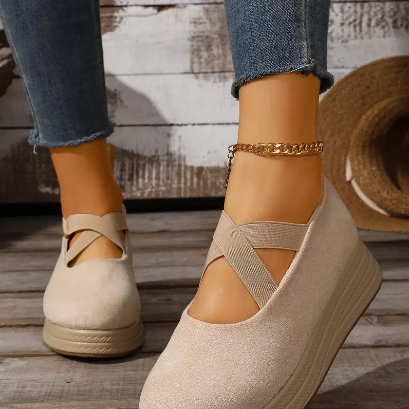 Crisscross Wedge Slip-Ons  Style Ratio