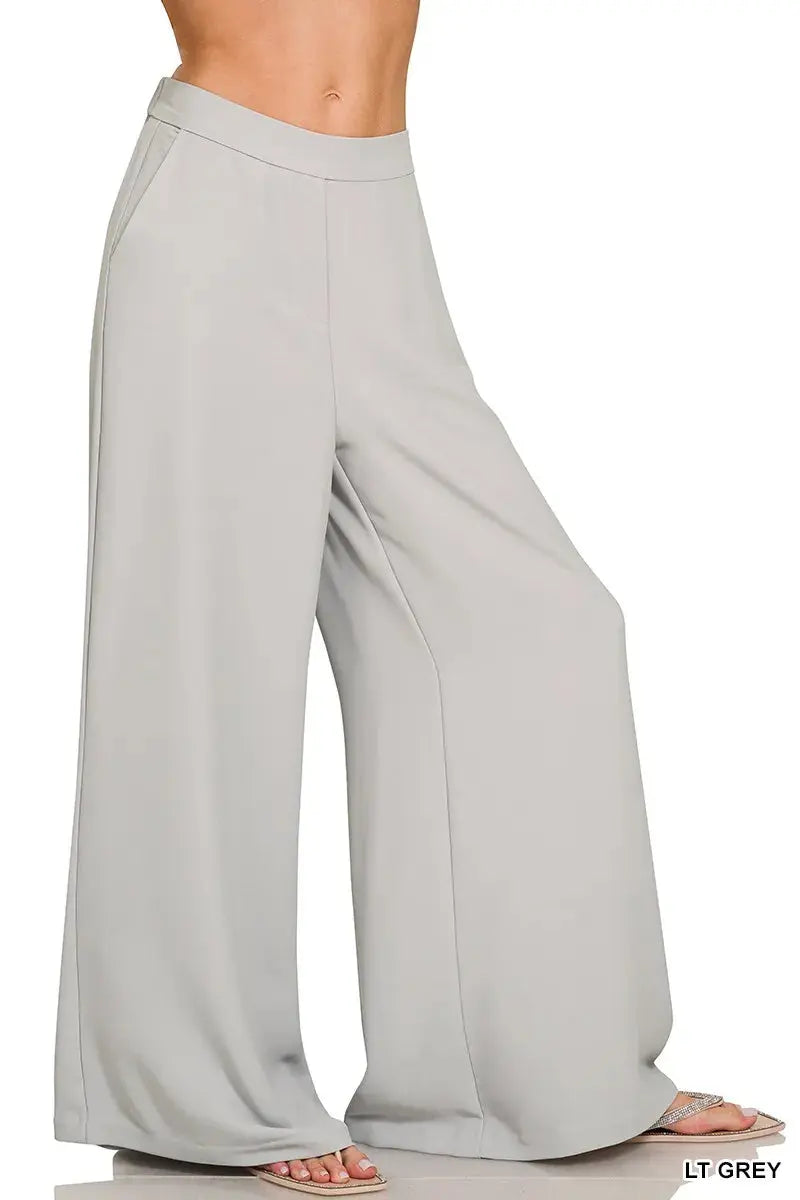 Zenana Relaxed Fit Elastic Waisted Wide Leg Pants  Style Ratio