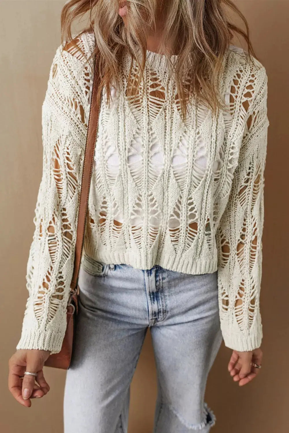 Hollow Out Long Sleeve Sweater  Style Ratio