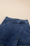 Asymmetrical Denim Skort with Pockets  Style Ratio