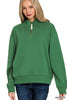 Zenana Fleece Half Zip Sweatshirt  Style Ratio