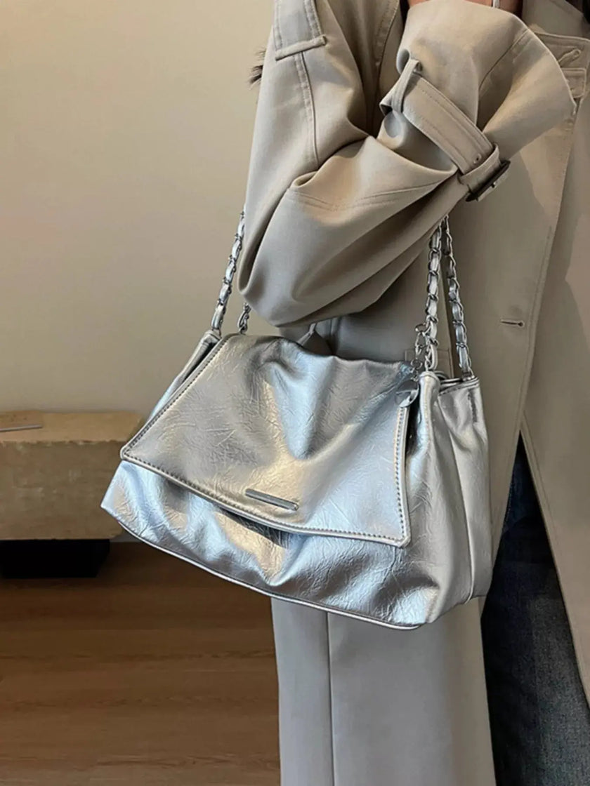 Chain Accent Flap Shoulder Bag  Style Ratio