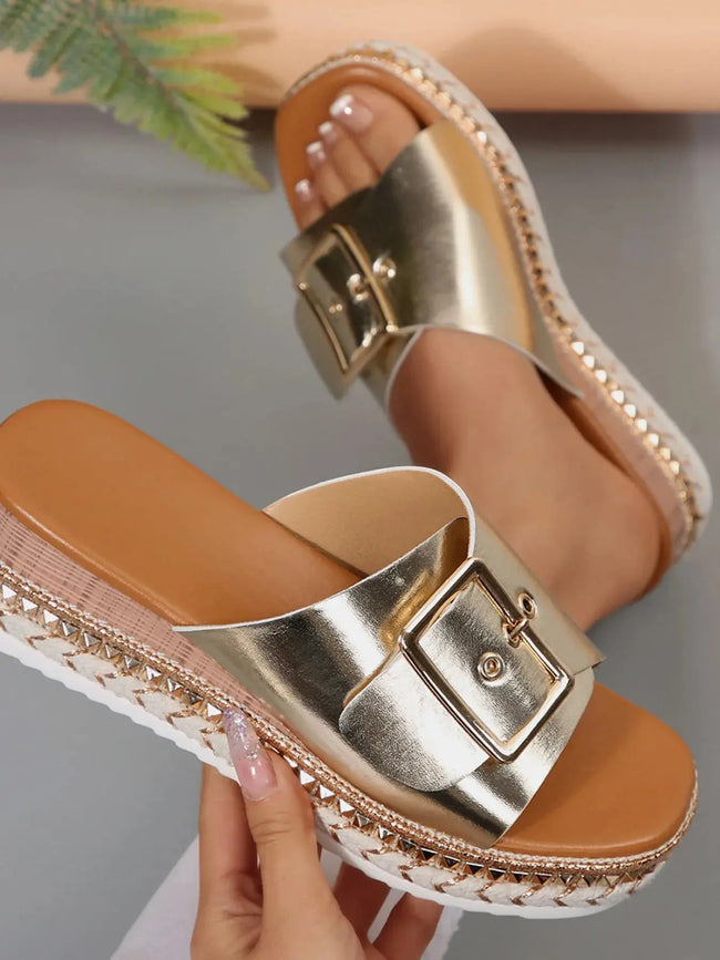 Buckle Espadrille Platform Sandals  Style Ratio