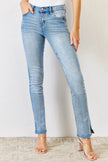Kancan Full Size Mid Rise Y2K Slit Bootcut Jeans  Style Ratio