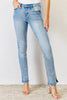 Kancan Full Size Mid Rise Y2K Slit Bootcut Jeans  Style Ratio