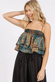 Mittoshop Paisley Patchwork Satin Ruffle Cami  Style Ratio