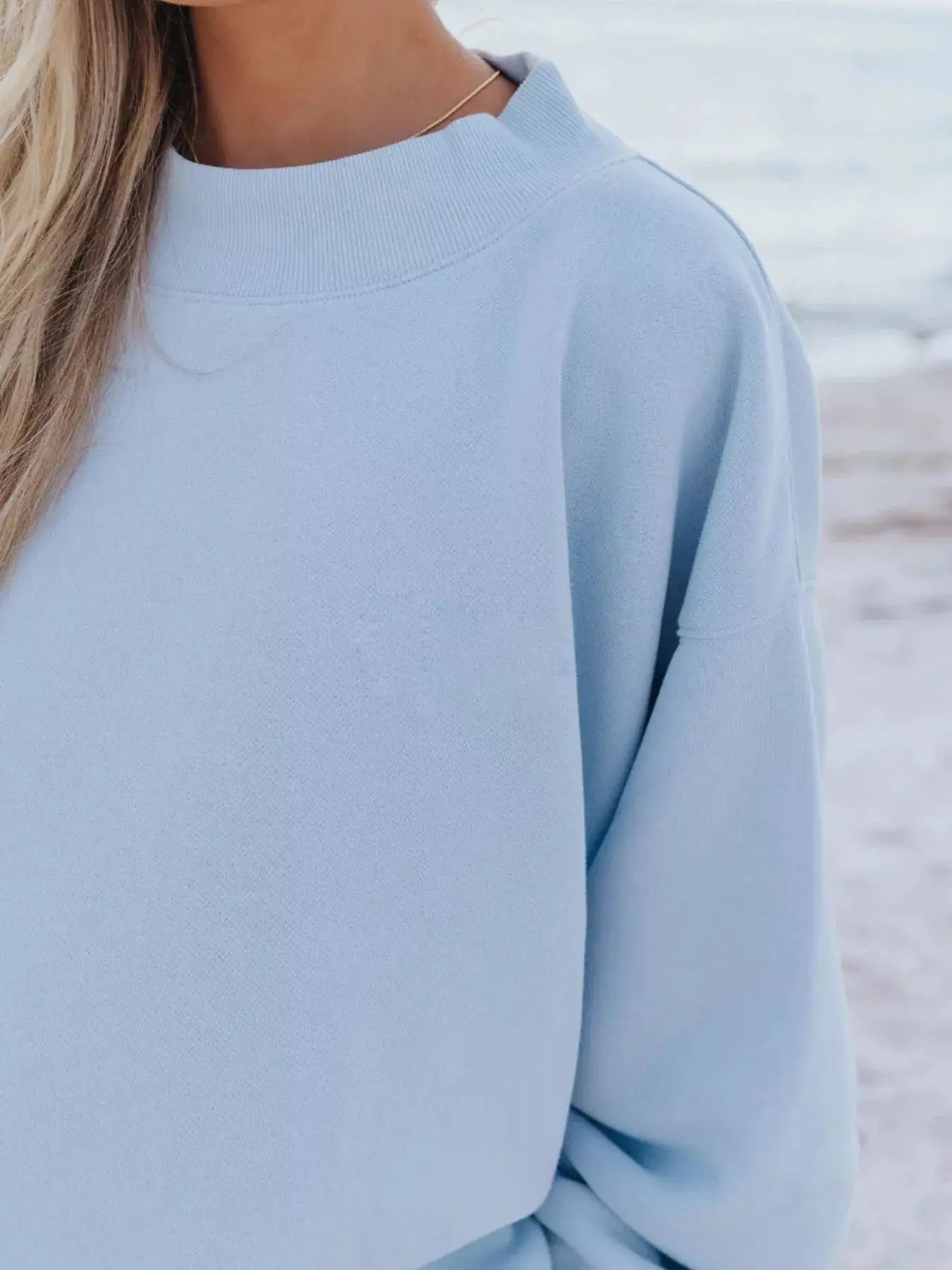 Relaxed Fit Round Neck Sweatshirt and Shorts Set  Style Ratio