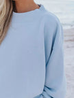 Relaxed Fit Round Neck Sweatshirt and Shorts Set  Style Ratio