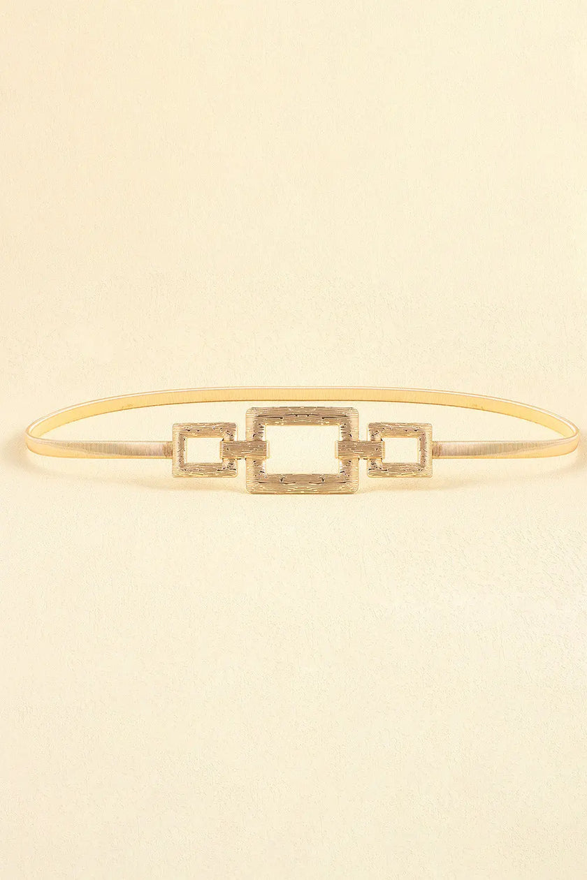 Square Shape Zinc Alloy Buckle Iron Belt  Style Ratio