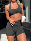 Halter Neck Cami and Shorts Active Set  Style Ratio