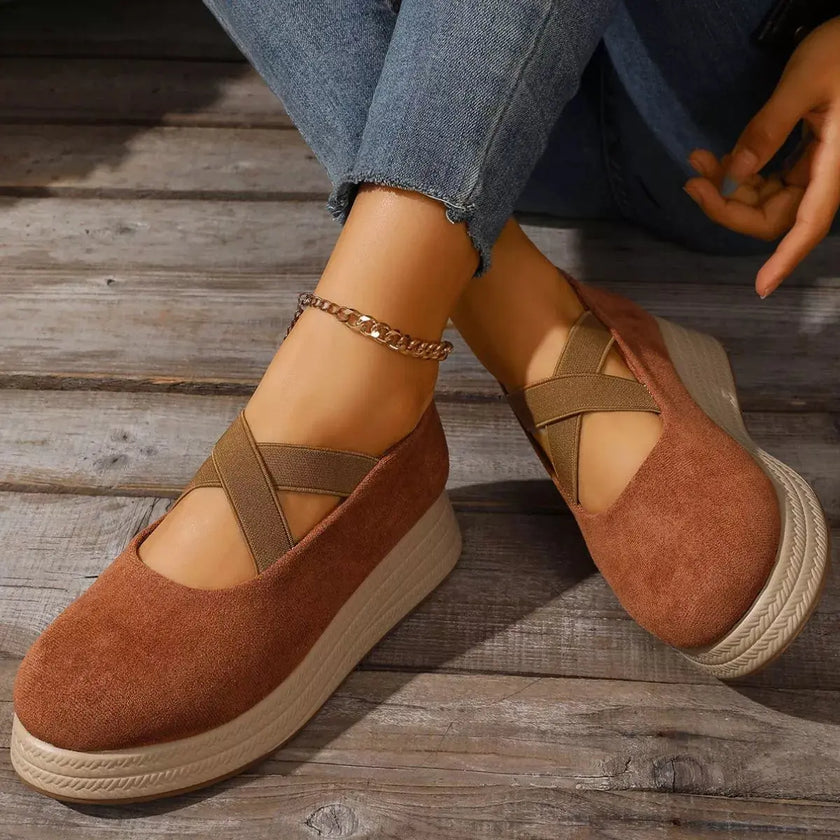 Crisscross Wedge Slip-Ons  Style Ratio