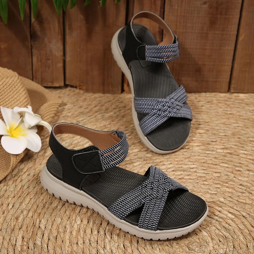 Open Toe Woven Strap Sandals  Style Ratio