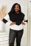 Woven Right Two-Tone Openwork Rib Knit Sweater  Style Ratio