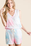 BiBi Tie Dye Textured Knit Top and Shorts Set  Style Ratio