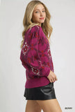 Umgee Boho Patterned Long Sleeve Sweater  Style Ratio