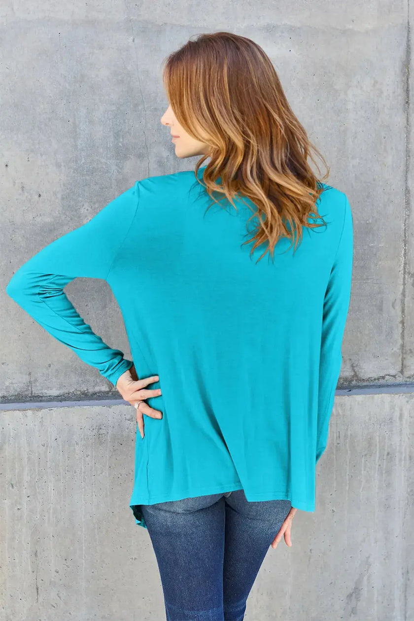 Basic Bae Full Size Open Front Long Sleeve Cardigan  Style Ratio