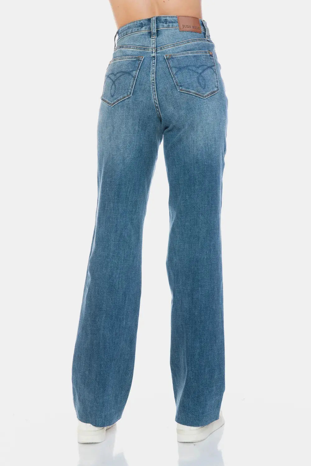 Judy Blue Full Size Tummy Control Cut Raw Hem Straight Jeans  Style Ratio