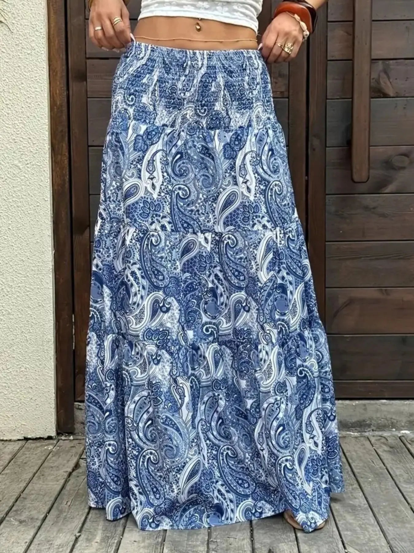 Paisley Print Maxi Skirt  Style Ratio