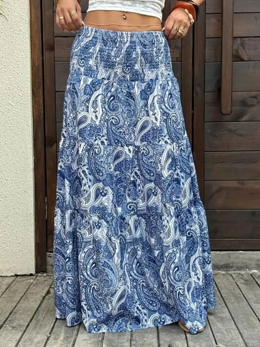 Paisley Print Maxi Skirt  Style Ratio