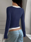 Slim Fit Long Sleeve Two Piece Shirt  Style Ratio
