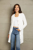 Button Down Long Sleeve Longline Cardigan  Style Ratio