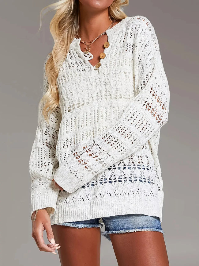 Button-Detail Knit Cover Up  Style Ratio