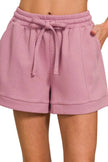 Zenana Textured Knit Drawstring Shorts  Style Ratio