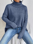 Turtleneck High-Low Hem Sweater  Style Ratio