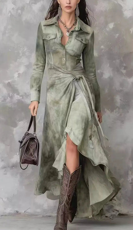 High-Low Long Sleeve Dress  Style Ratio