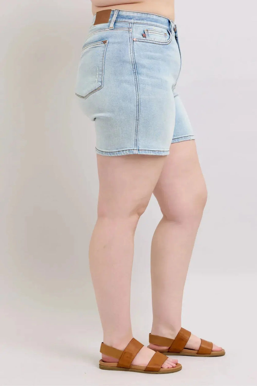 Judy Blue 2 Button Denim Shorts with Pockets  Style Ratio