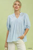 Umgee Textured Puff Sleeve Blouse  Style Ratio