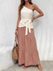 One-Shoulder Top and Geometric Print Maxi Skirt Set  Style Ratio