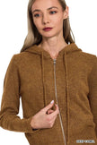 Zenana Drawstring Zip Up Hoodie  Style Ratio