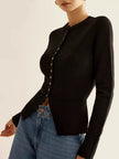 Button-Down Slim Fit Cardigan  Style Ratio