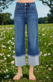 RISEN Full Size Mid Rise Wide Cuffed Jeans  Style Ratio