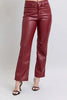 Judy Blue Full Size High Waist Tummy Control Faux Leather Straight Pants  Style Ratio