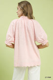 Umgee Textured Pintuck Blouse  Style Ratio
