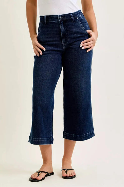 Judy Blue High Waist Ankle Wide Jeans  Style Ratio