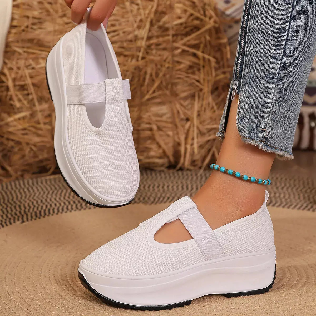 Round Toe Platform Slip-Ons  Style Ratio