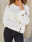 Pocket Detail Round Neck Sweater  Style Ratio